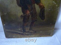 Oil on Wood Panel Young Man signed LEMONNIER at bottom right and dated