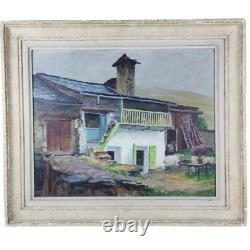 Oil on Wood Panel by Hippolyte Mouthier 1946 les Fréaux near La Grave