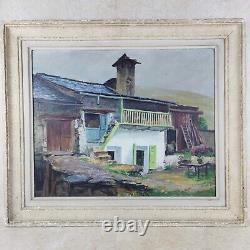 Oil on Wood Panel by Hippolyte Mouthier 1946 les Fréaux near La Grave