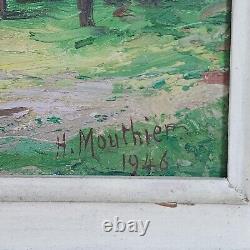 Oil on Wood Panel by Hippolyte Mouthier 1946 les Fréaux near La Grave