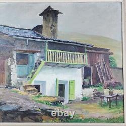 Oil on Wood Panel by Hippolyte Mouthier 1946 les Fréaux near La Grave
