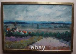 Oil on Wood VIEW OF THE PLAIN Signed HERMAN (ARMAND KRAEMER)