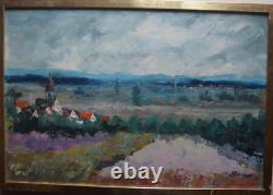 Oil on Wood VIEW OF THE PLAIN Signed HERMAN (ARMAND KRAEMER)