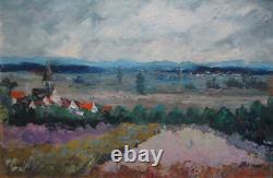 Oil on Wood VIEW OF THE PLAIN Signed HERMAN (ARMAND KRAEMER)
