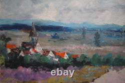 Oil on Wood VIEW OF THE PLAIN Signed HERMAN (ARMAND KRAEMER)