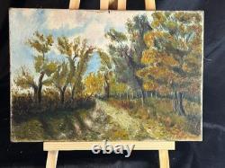 Oil on canvas Art Deco 1920 Underwood landscape - Style Paul Emile Pissarro