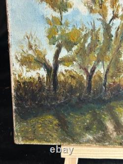 Oil on canvas Art Deco 1920 Underwood landscape - Style Paul Emile Pissarro