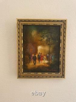 Oil on canvas, mid-20th century, signed Mulder. Sculpted gilded wood frame.