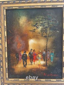 Oil on canvas, mid-20th century, signed Mulder. Sculpted gilded wood frame.