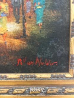 Oil on canvas, mid-20th century, signed Mulder. Sculpted gilded wood frame.