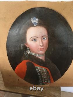 Oil on canvas, mounted on wooden panel, copy of an 18th-century painting