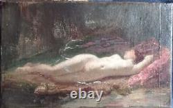 Oil on canvas naked woman under the woods JJ Henner Good condition