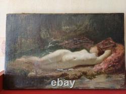 Oil on canvas naked woman under the woods JJ Henner Good condition