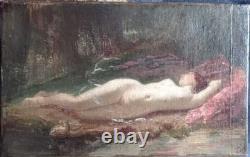 Oil on canvas nude woman in the woods JJ Henner Good condition