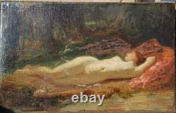 Oil on canvas nude woman in the woods JJ Henner Good condition