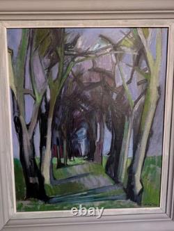 Oil on canvas painting by Camille HILAIRE (1916-2004), woodland landscape, 15F