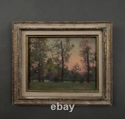 Oil on cardboard by J. Berges, woodland scene, given to Guillot de Raffaillac A6526