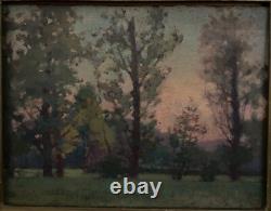 Oil on cardboard by J. Berges, woodland scene, given to Guillot de Raffaillac A6526