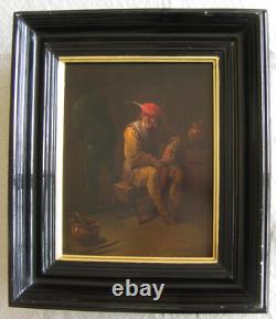 Oil on framed panel, Flemish school of the 19th century, tavern scene
