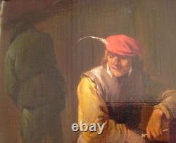 Oil on framed panel, Flemish school of the 19th century, tavern scene
