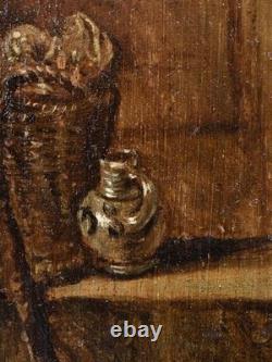 Oil on oak panel, The Drinker, follower of Teniers, 17th-century Flemish School