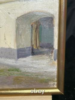 Oil on panel, 1912, Hospice for the Elderly of Menton, old painting Oil on panel, 1912, Hospice for the Elderly of Menton, old painting