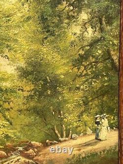 Oil on panel artist's walk in Spa Spa Undergrowth XXth A4211