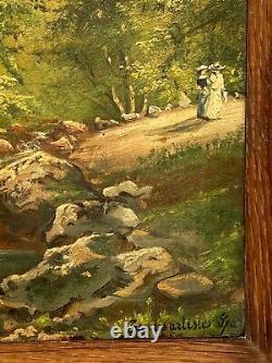 Oil on panel artist's walk in Spa Spa Undergrowth XXth A4211
