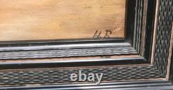 Oil on panel by H. Boirin circa 1930 Troyes Timber-framed houses 27X19 cm