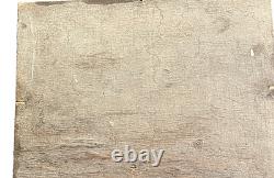 Oil on panel, fishing sailboats on stilts, signed, 162 x 220 mm