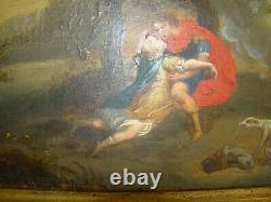 Oil on panel to be restored of a mythological scene #1614#