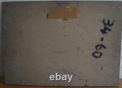 Oil on wood ABSTRACT COMPOSITION Signed GINO GREGORI (1906/1973)