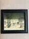 Oil On Wood, Belgian Snowy Landscape, Signed P. Guisson