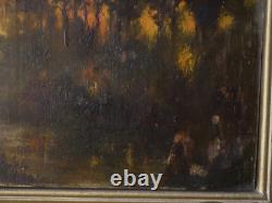 Oil on wood François Maury (1861-1933) Landscape at sunset, famous