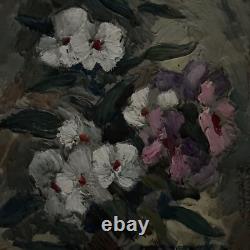 Oil on wood by Smets 20th century still life with flowers A5513