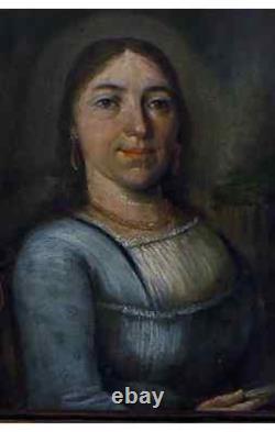 Oil on wood, classical portrait of a woman, portrait of Maria Föhrin, née Ri