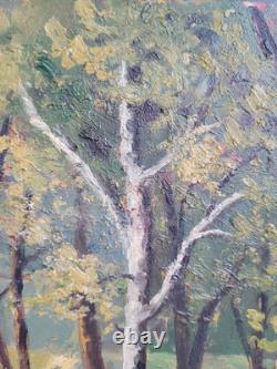 Oil on wood landscape signed Carl SIM