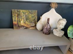 Oil on wood landscape signed Carl SIM