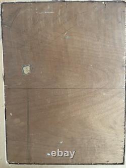 Oil on wood mountain landscape Samoens To be identified (L Quénard) Early 20th century