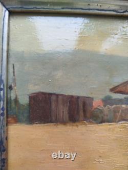 Oil on wood painting by Émile Troncy (Sétif 1857–1943), train station