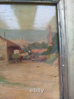Oil on wood painting by Émile Troncy (Sétif 1857–1943), train station