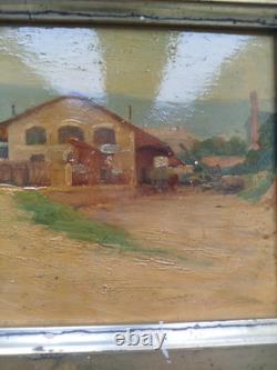 Oil on wood painting by Émile Troncy (Sétif 1857–1943), train station