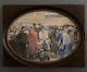 Oil On Wood Panel Breton Market Scene 20th Century By Lhermitte A5128