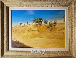 Oil on wood panel Maghreb landscape