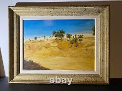 Oil on wood panel Maghreb landscape