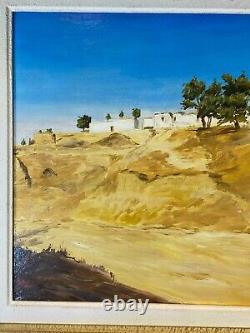 Oil on wood panel Maghreb landscape