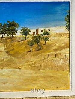 Oil on wood panel Maghreb landscape