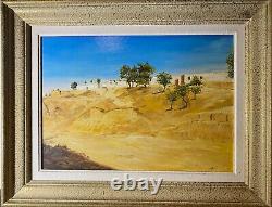 Oil on wood panel Maghreb landscape