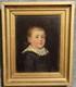 Oil On Wood Panel Portrait Of A Child, Empire Period