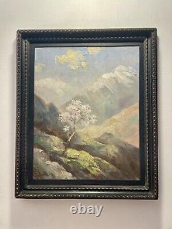 Oil on wood panel, signed Dieudonné Jacobs (1887-1967) Mountain Landscape